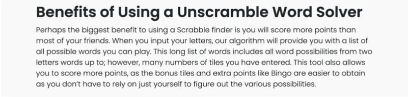 Benefits of using Unscramble Words