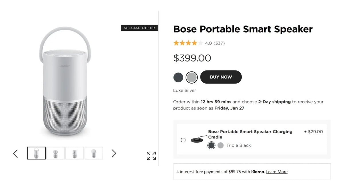 Bose portable speaker product description