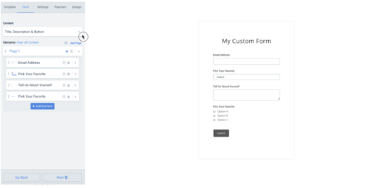 Customer form