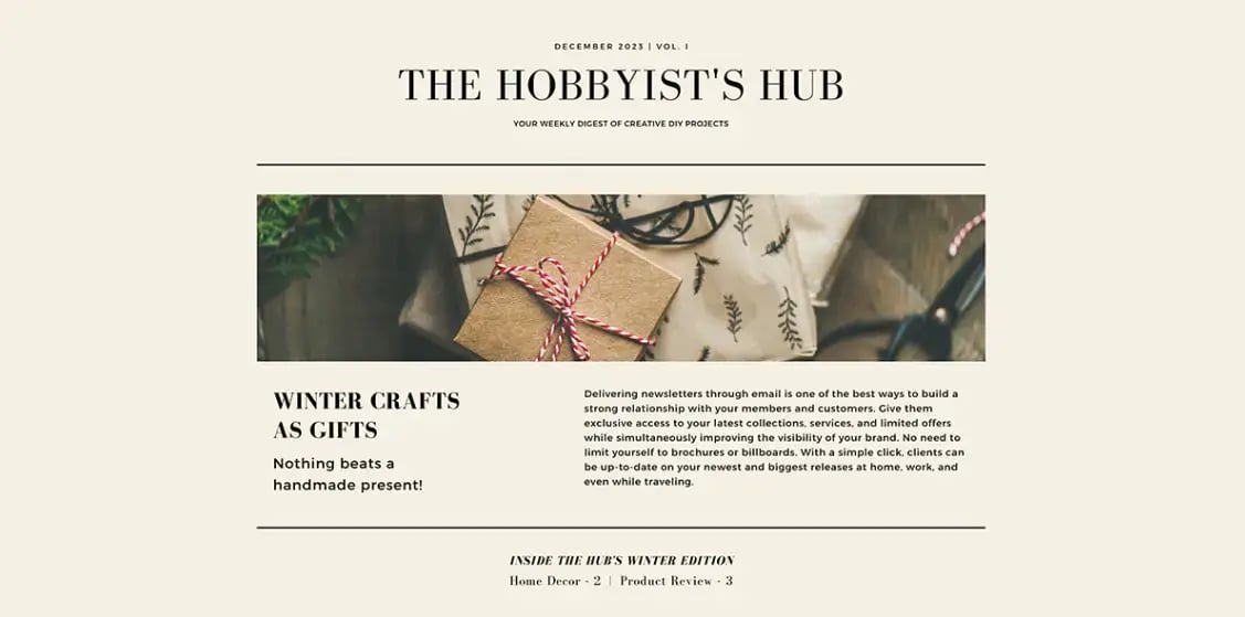 the-hobbyists-hub-christmas-email-newsletter-screenshot