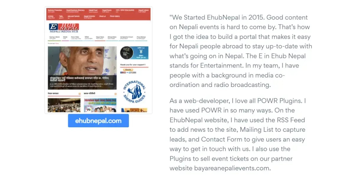 nepal-media-hub-testimonial-for-powr