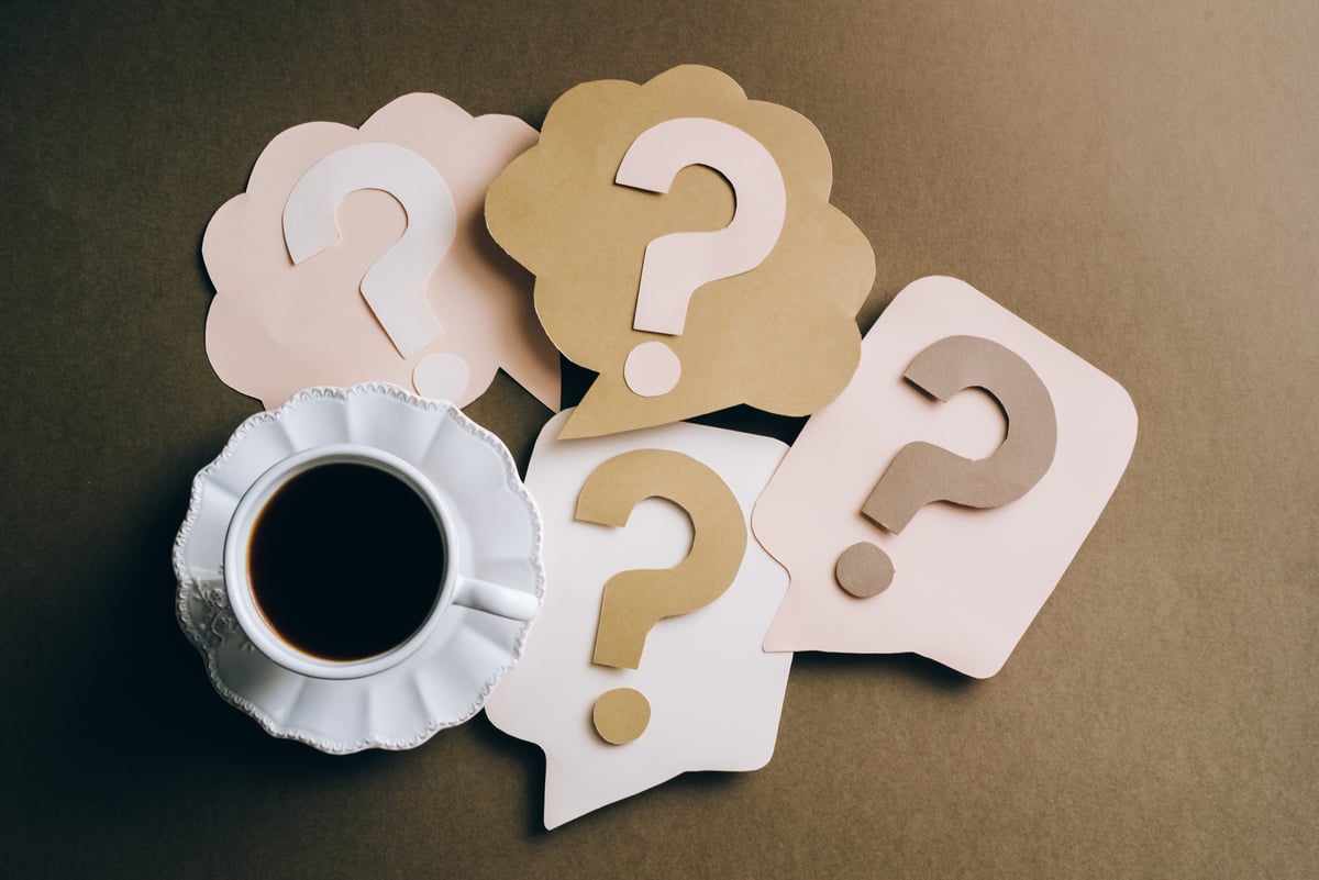 graphic with question mark cutouts
