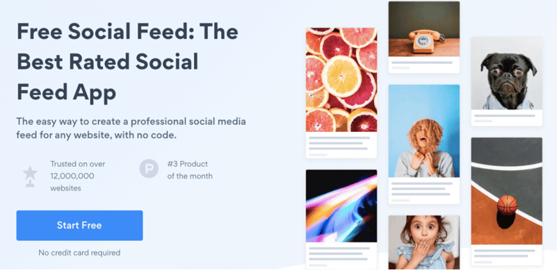screenshot of homepage for POWR Social Feed plugin