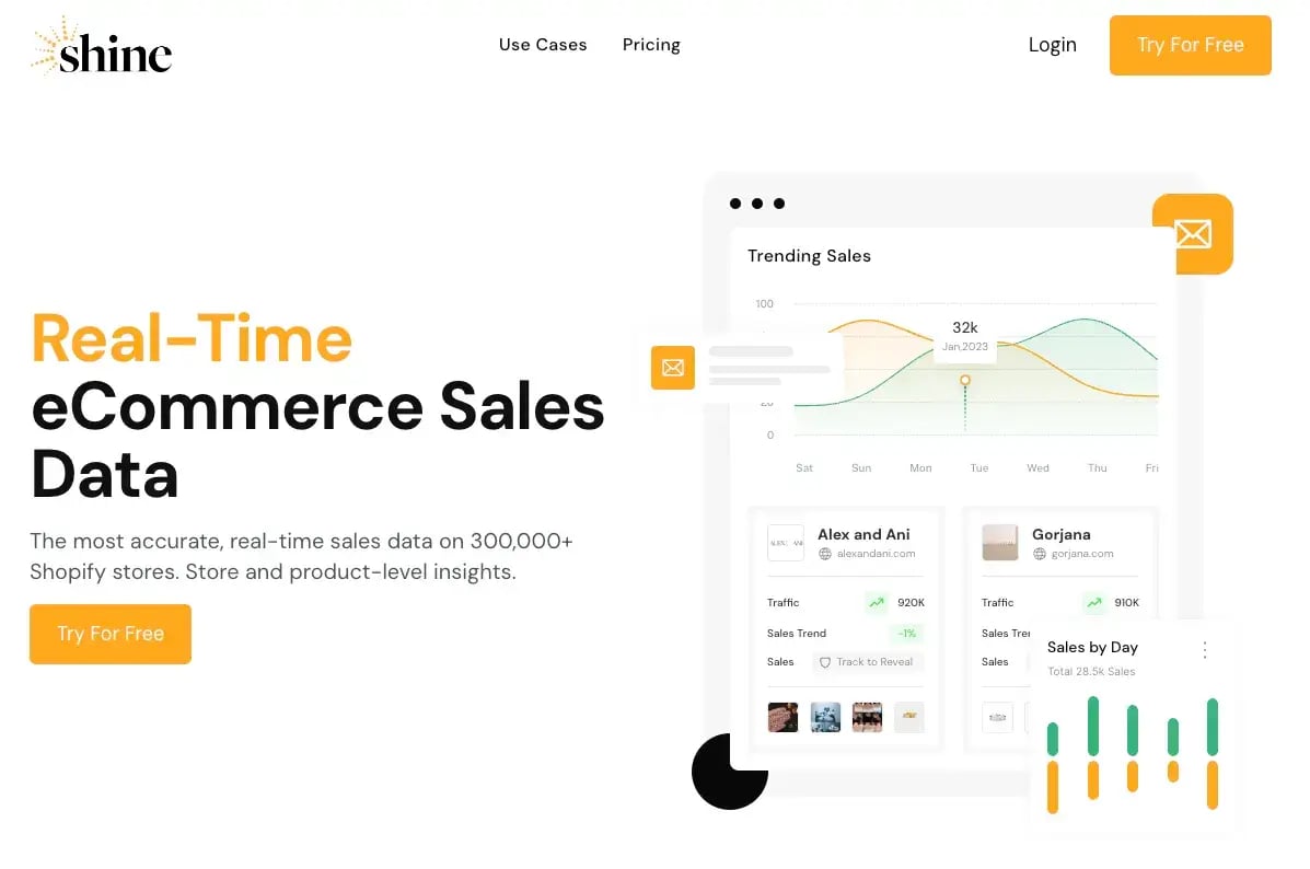 shine-commerce-homepage-screenshot