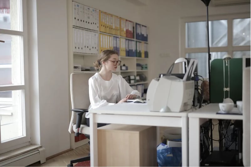 woman working in office
