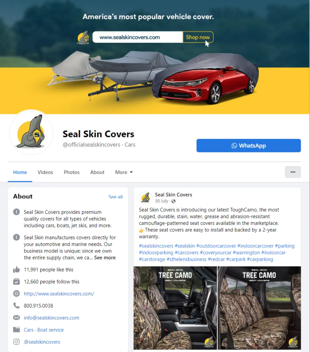 Seal Skin Covers Facebook page