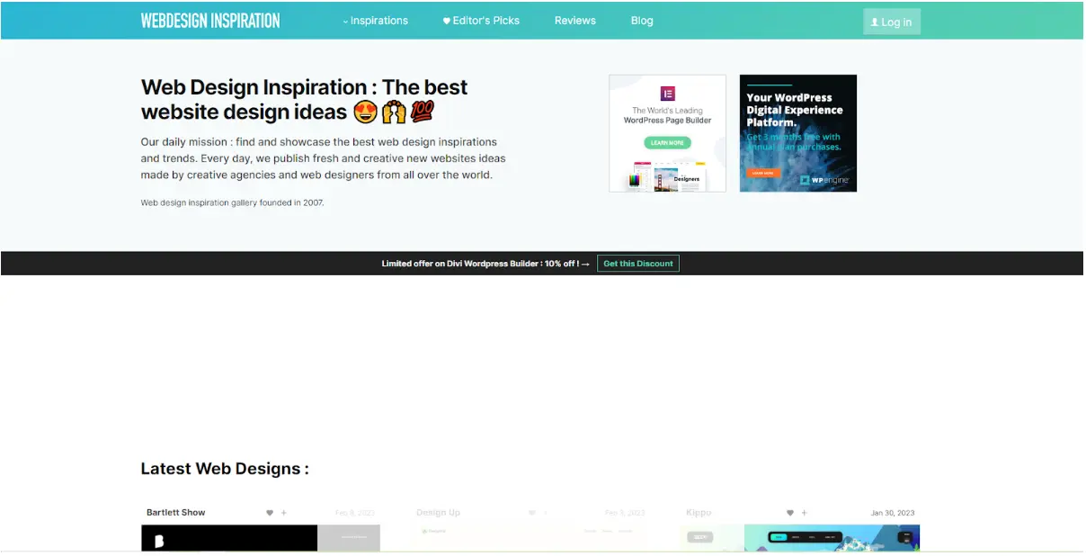 Webdesign-inspiration homepage